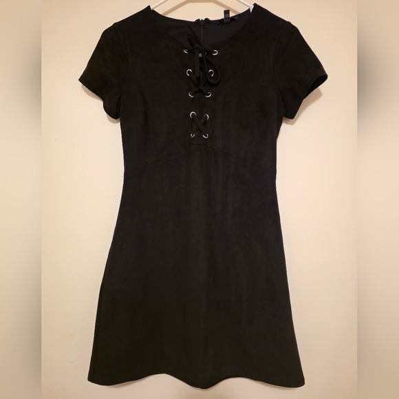 Express Dresses & Skirts - Express Black Lace-Up Mini Dress